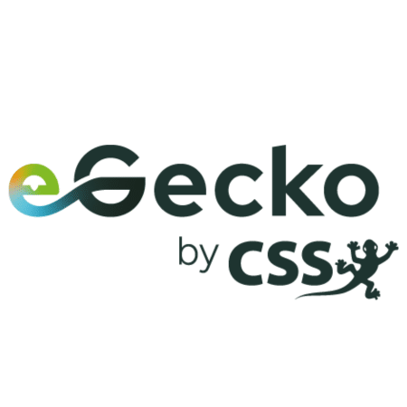 eGecko by CSS Logo mit Gecko-Symbol