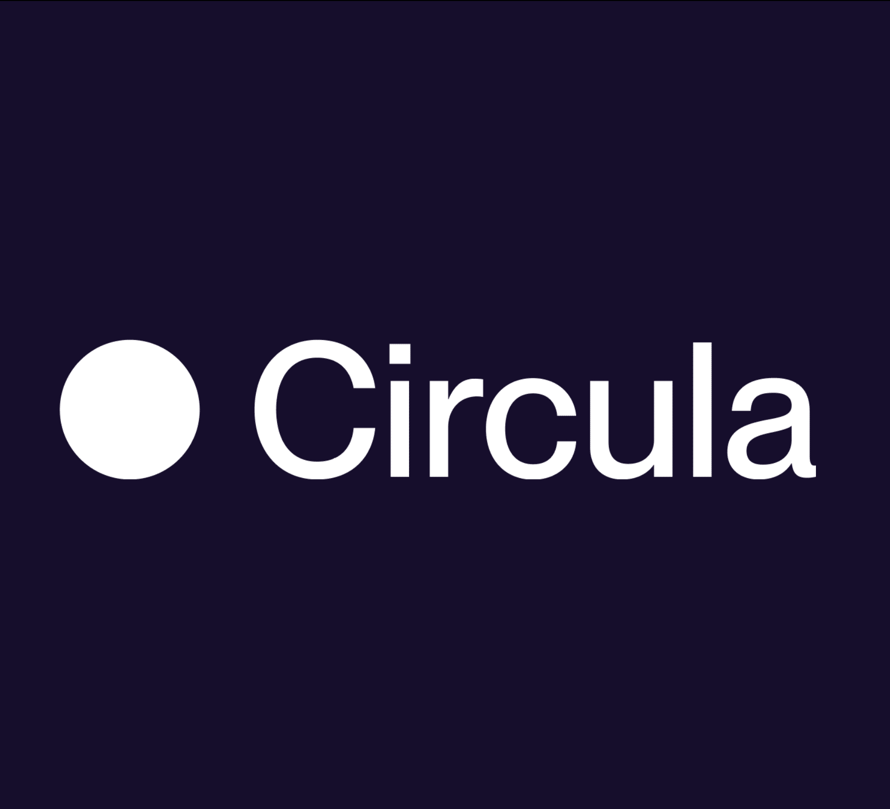 Circula Logo auf dunkelviolettem Hintergrund