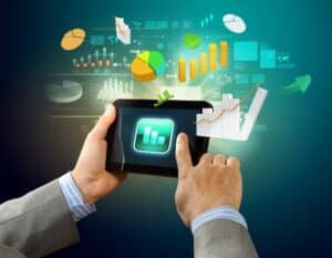 Close-up of hands holding tablet pc