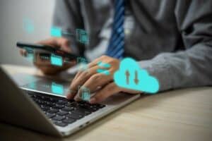 ftp file Transfer Protocol comp uter database download service folder software business backup recovery infrastructure glowing exchange information data internet cloud technology online laptop.