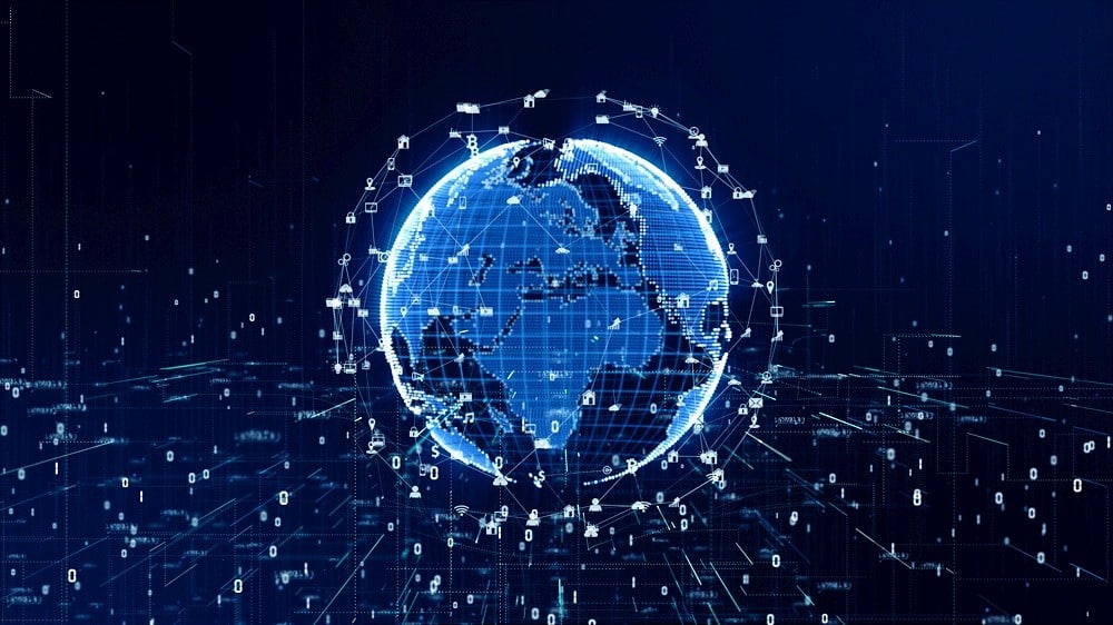 Technology Network Data Connection, Digital Network and Cyber Se