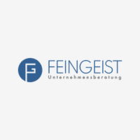 Logo FEINGEIST Unternehmensberatung mit blauem F-Symbol