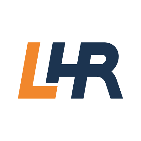 Logo mit orangefarbenem L und dunkelblauem HR