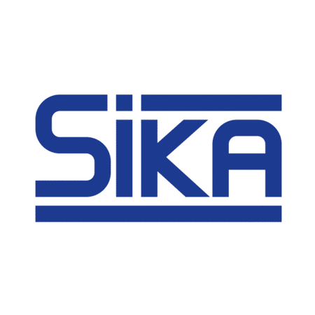 Blaues Sika-Logo mit Schriftzug und horizontalen Linien
