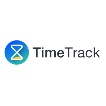 TimeTrack-Logo mit stilisierter Sanduhr